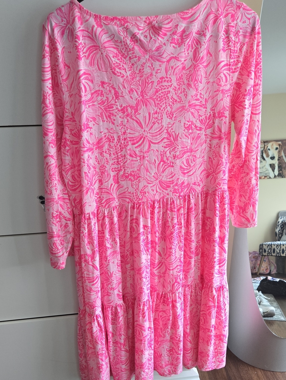 Lilly Pulitzer Pink Floral Tiered Dress - Picture 3 of 3